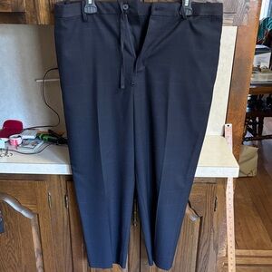 Sold!! Uniqlo Mens Size 34-36  Black Pinstripe Pants Tapered  Leg Stretch Waist